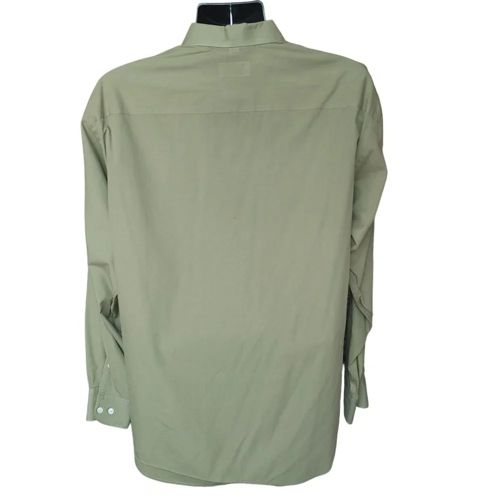 Neno Cerruti Men's Beige Long Sleeve Button Up Dress Shirt 17.5 + 34-35 - Picture 2 of 4